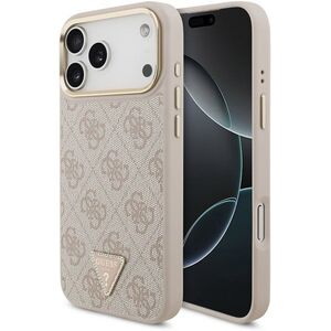 Guess PU Leather 4G Strass Triangle Logo Gold Frame iPhone 18 Pro Max rózsaszín MagSafe tok kép