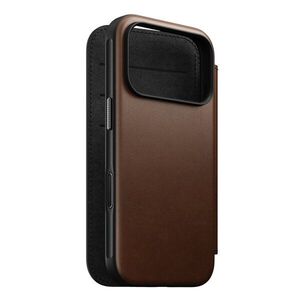 Nomad Modern Folio iPhone 18 Pro barna bőr flip tok kép