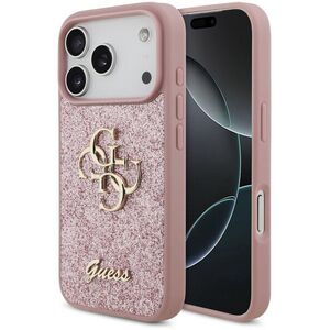 Guess PU Fixed Glitter 4G Metal Logo iPhone 18 Pro rózsaszín tok kép