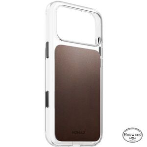 Nomad Clear iPhone 18 Pro Max bőr tok - Rustic Brown Horween kép