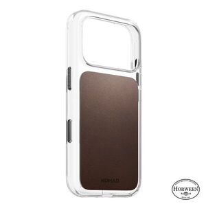 Nomad Clear iPhone 18 Pro bőr tok - Rustic Brown Horween kép