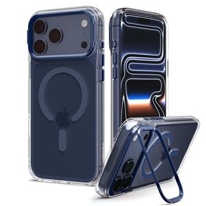 Spigen Ultra Hybrid Optik S iPhone 18 Pro / 17 Pro MagSafe tok - Clear Deep Blue kép