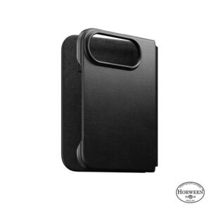 Nomad Traditional Folio iPhone 18 Fold fekete bőr flip tok - Horween kép