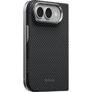 Pitaka Edge Back Cover Black Grey Twill iPhone 18 Fold tok kép