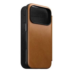 Nomad Modern Folio iPhone 18 Pro bőr flip tok - English Tan kép