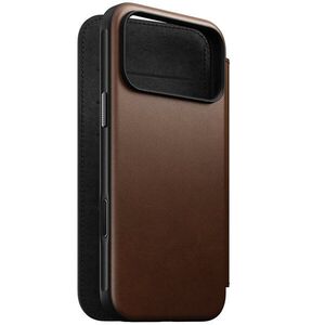 Nomad Modern Folio iPhone 18 Pro Max barna bőr flip tok kép