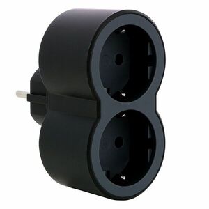 Legrand 694517 2x Schuko aljzat fekete elosztó biztonsági zsaluva kép