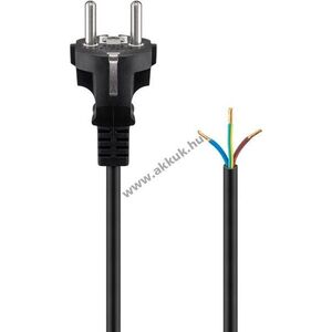 Goobay kábel konfekcionáláshoz 1, 5m 3x0, 75mm² fekete védőérintkezős dugó Type E/F CEE 7/7 kép