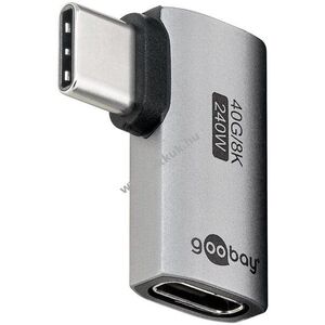 Goobay USB-C 90° vízszintes L-alakú adapter USB4 USB-C>USB-C 40Gbit/s 240W kép