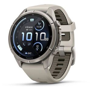 Garmin Fenix 9 Pro 43mm AMOLED inReach Titanium Gray/Dark Sandstone kép