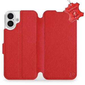 Mobiwear Apple iPhone 16 Plus piros bőr flip tok - L_RDS kép
