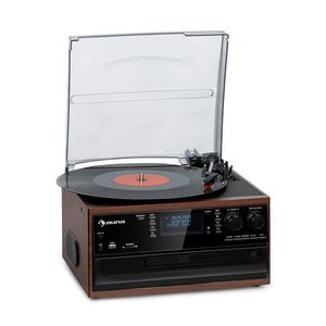 Auna Oakland DAB, retro sztereó rendszer, DAB+/FM, BT funkció, bakelit, CD, kazettás magnó kép