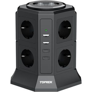 Toprek USB Vertical Power Strip TP-VA4U8E-PD kép