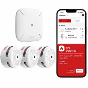 X-Sense FS31 (3+1) 3 darab vezeték nélküli XS01-M füstérzékelő készlet SB550 központi egységgel kép