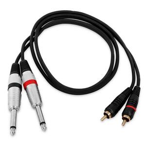 Electronic-Star RCA csatlakozó 6, 3 mm Jack DJ PA kábel, 1 méter, sztereó kép