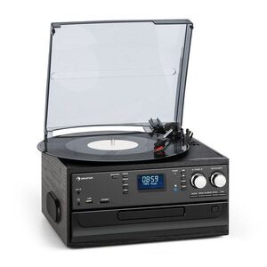 Auna Oakland DAB, retro sztereó rendszer, DAB+/FM, BT funkció, bakelit, CD, kazettás magnó kép