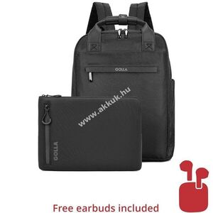 Golla hátizsák és 13colos laptophüvely készlet fekete Bluetooth fejhallgatóval (szín véletlenszerű) kép