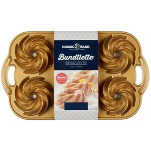 Nordic Ware Heritage 6 darabos mini kuglófsütő forma, arany kép