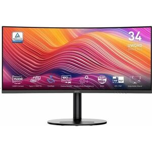 MSI 34" MD342CQP 21: 9 QHD VA hajlított monitor - fekete kép