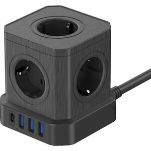 Newell 250V 1x USB-C / 3x USB-A Hálózati elosztó 5 aljzatos 1, 5m... kép