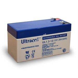 Ultracell UL UL1.3-12 akku 12V 1, 3Ah Faston 4, 8mm VdS VRLA ólom kép