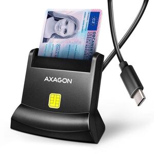 AXAGON CRE-SM4NC Smart card / ID kártyaolvasó állvány, USB-C kábel 1, 2m kép