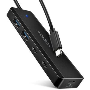 AXAGON HUE-C2C TRAVEL Hub, USB-C 5Gbps, 2× USB-A, 2× USB-C Power IN, cable 19 cm kép