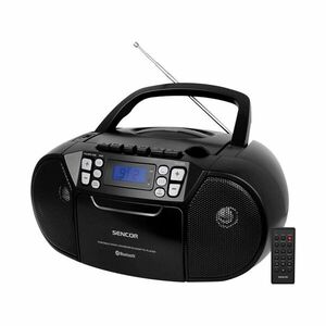 Sencor SPT3907B 4 W, CD, kazetta, Bluetooth, USB, AUX, FM Fekete-... kép