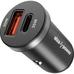 AlzaPower Car Charger P100 USB-A + USB-C Power Delivery 35W - fekete kép