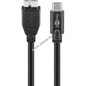 Goobay USB-C-Micro-B kábel 1m 15W 3A 5Gbit/s USB3.0 fekete kép