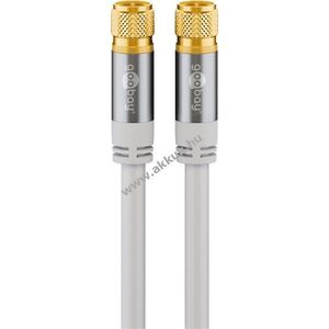 Goobay SAT antennakábel 135dB 4x árnyékolt aranyozott F-csatlakozó>F-csatlakozó 3m kép