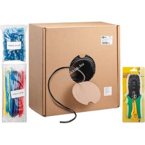 Goobay CAT 6A kültéri U/UTP hálózati kábel 305m AWG24/1 CU dupla PE fekete kép