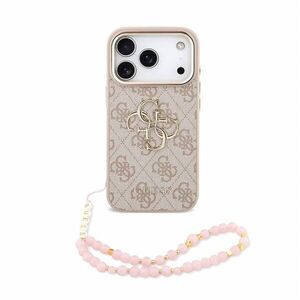 Guess PU 4G Metal Logo Strap iPhone 18 Pro rózsaszín tok kép