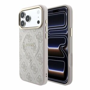 Guess PU Leather 4G Gold Frame Embossed iPhone 18 Pro Max rózsaszín MagSafe tok kép