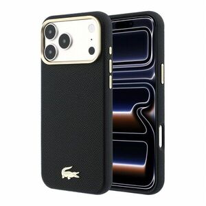 Lacoste PU Leather Champs Elysees Gold Logo iPhone 18 Pro Max fekete MagSafe tok kép