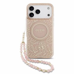 Guess IML Flowers Allover Strap iPhone 18 Pro Max rózsaszín MagSafe tok kép