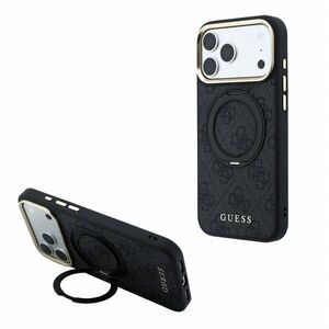 Guess PU 4G Ring Stand iPhone 18 Pro fekete MagSafe tok kép