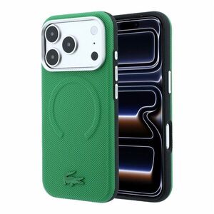 Lacoste PVC Petit Pique Semi Wrap Embossed iPhone 18 Pro Max MagSafe tok - Estragon kép