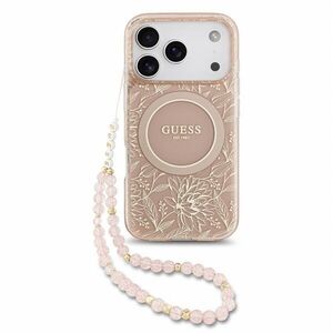 Guess IML Flowers Allover Strap iPhone 18 Pro rózsaszín MagSafe tok kép
