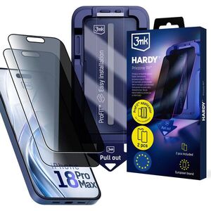 3MK Hardy Privzone 9H Apple iPhone 18 Pro Max üvegfólia - edzett üveg, 2 db + ProFIT applikátor kép