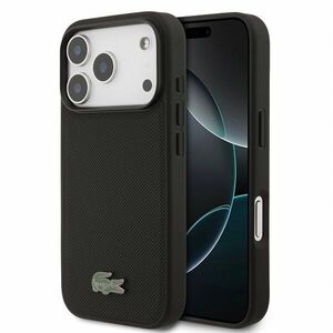 Lacoste PVC Iconic Petit Pique Metal Logo iPhone 18 Pro fekete MagSafe tok kép