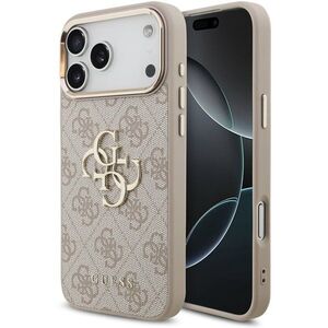 Guess PU Leather 4G Metal Logo Gold Frame iPhone 18 Pro Max rózsaszín tok kép