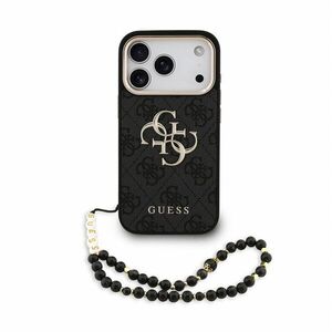 Guess PU 4G Metal Logo Strap iPhone 18 Pro fekete tok kép