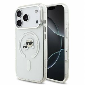 Karl Lagerfeld IML K&CH Heads Metal Frame iPhone 18 Pro fehér MagSafe tok kép
