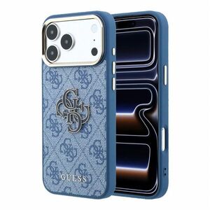 Guess PU 4G Resin Metal Logo iPhone 18 Pro Max kék tok kép