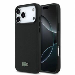 Lacoste PVC Iconic Petit Pique Metal Logo iPhone 18 Pro Max fekete MagSafe tok kép