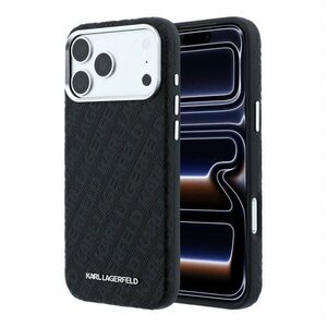 Karl Lagerfeld PU Grained Allover Semi Wrap iPhone 18 Pro Max fekete MagSafe tok kép