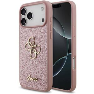 Guess PU Fixed Glitter 4G Metal Logo iPhone 18 Pro Max rózsaszín tok kép