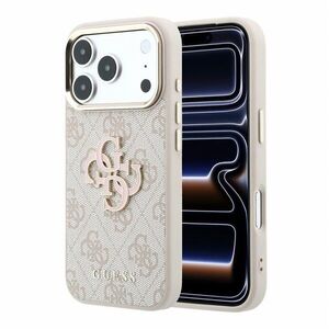 Guess PU 4G Resin Metal Logo iPhone 18 Pro rózsaszín tok kép
