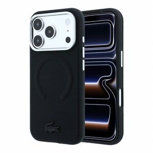 Lacoste PVC Petit Pique Semi Wrap Embossed iPhone 18 Pro Max fekete MagSafe tok kép